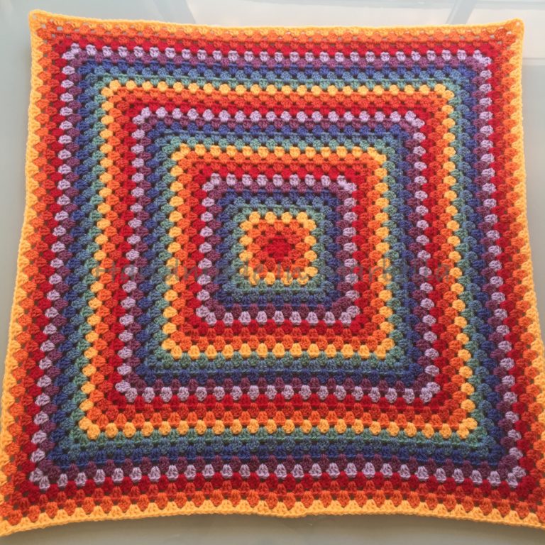 Rainbow Granny Square Cushion – Handmade In Marbella